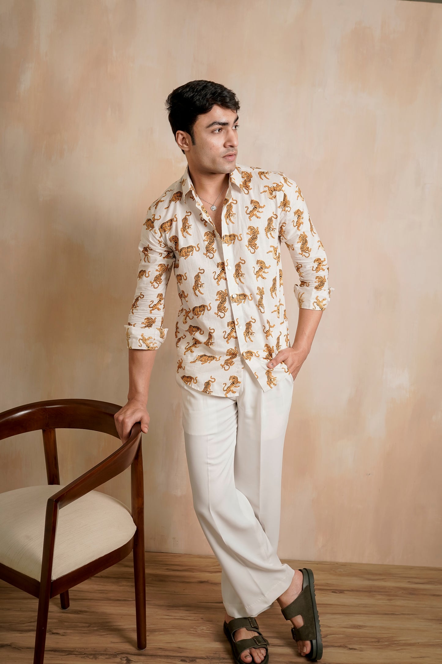 Regular Fit White Trousers