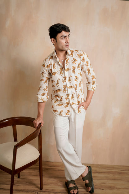Regular Fit White Trousers