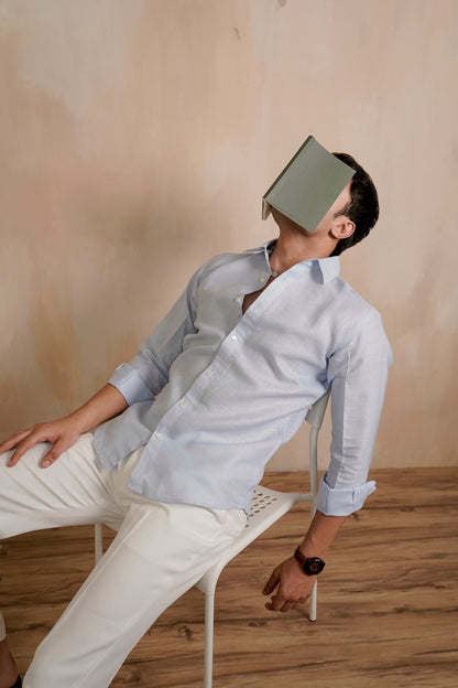 Soft Blue Linen Shirt