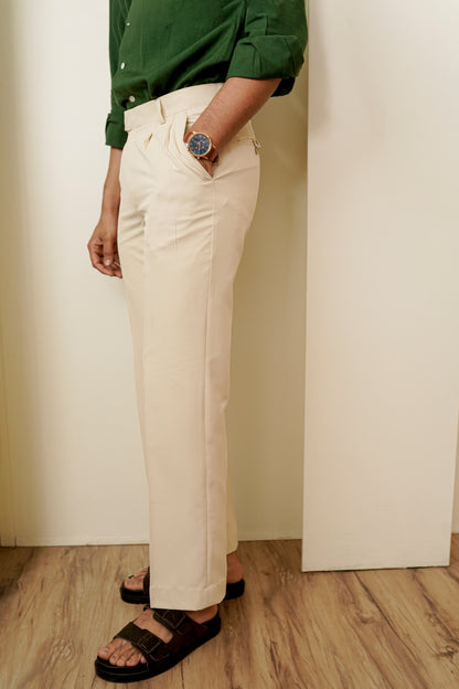 Regular Fit  Beige Trousers
