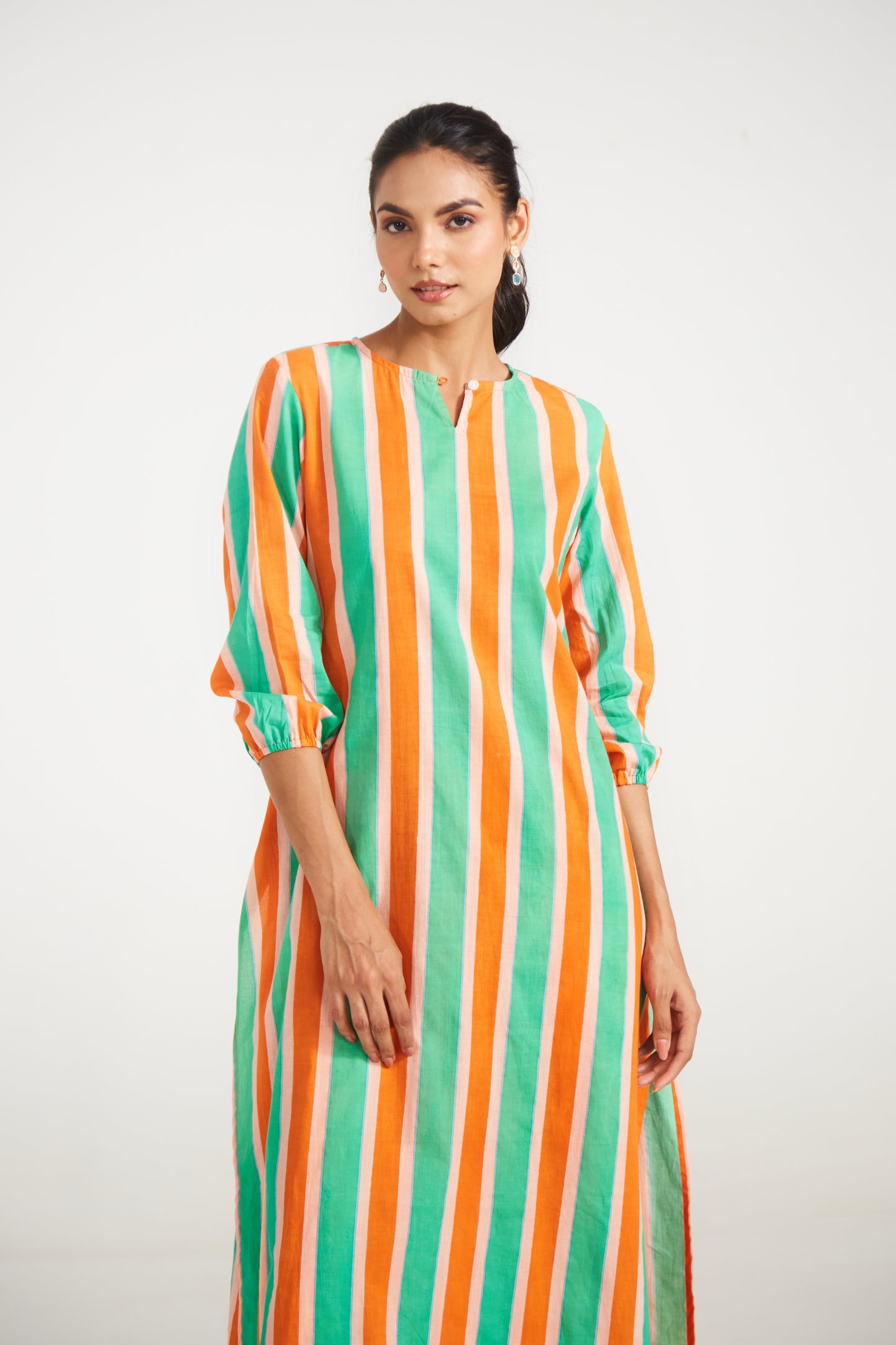 Amber Mint Stripe Tunic Set (Set Of Two)