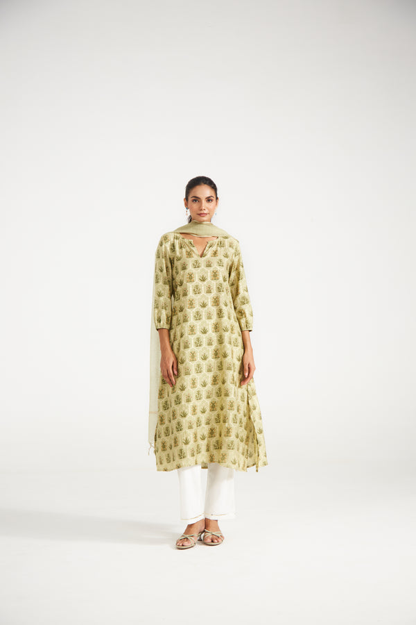 Sage Printed Suit Set (Set Of Three)
