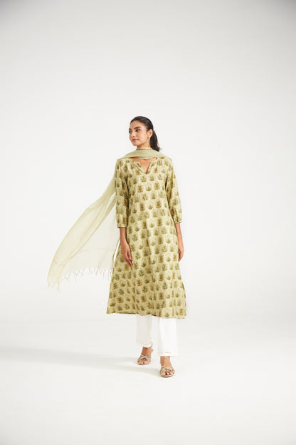 Sage Printed Suit Set (Set Of Three)