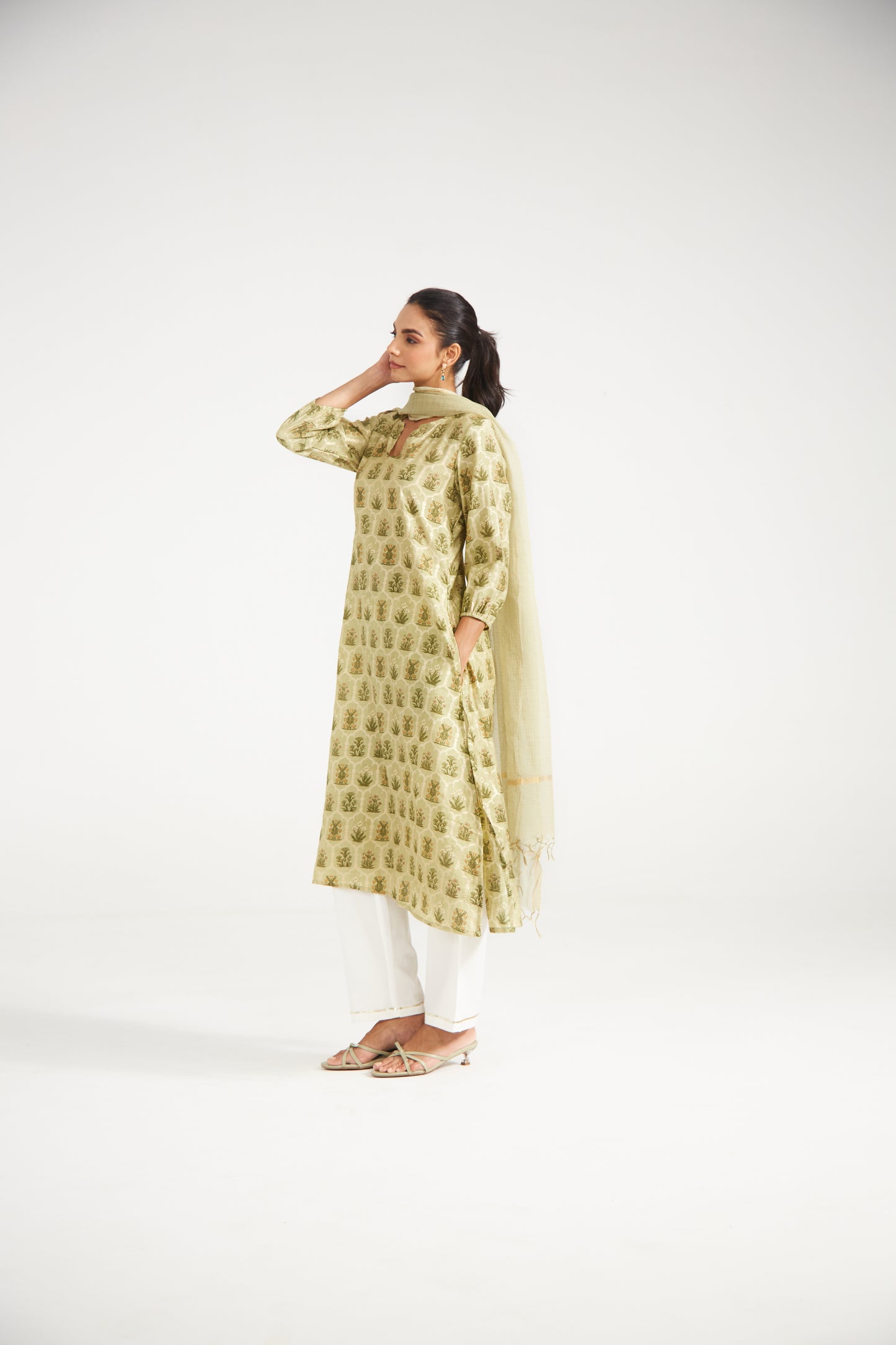 Sage Printed Suit Set (Set Of Three)