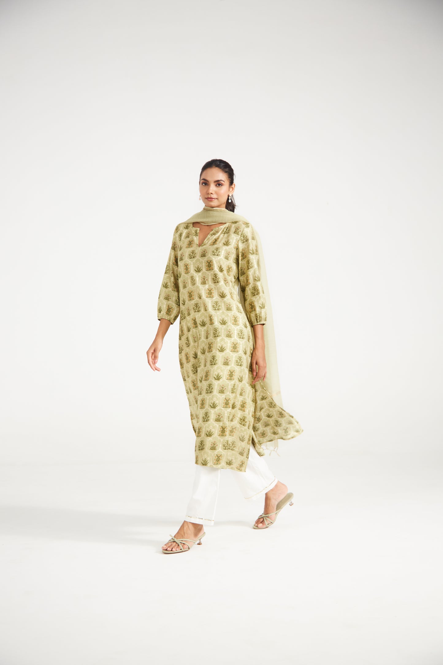 Sage Printed Suit Set (Set Of Three)