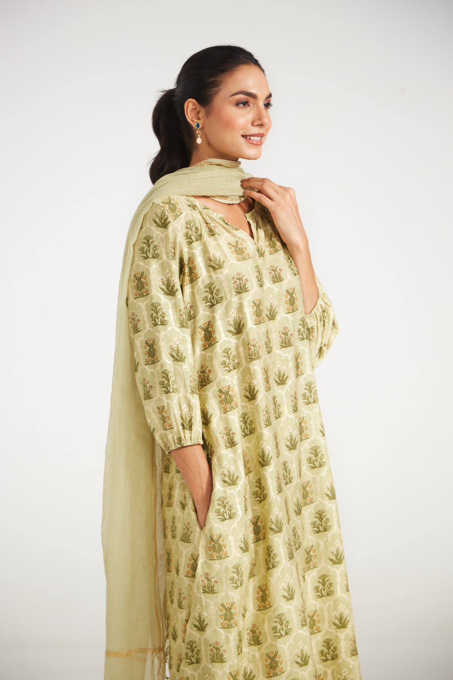 Sage Printed Suit Set (Set Of Three)