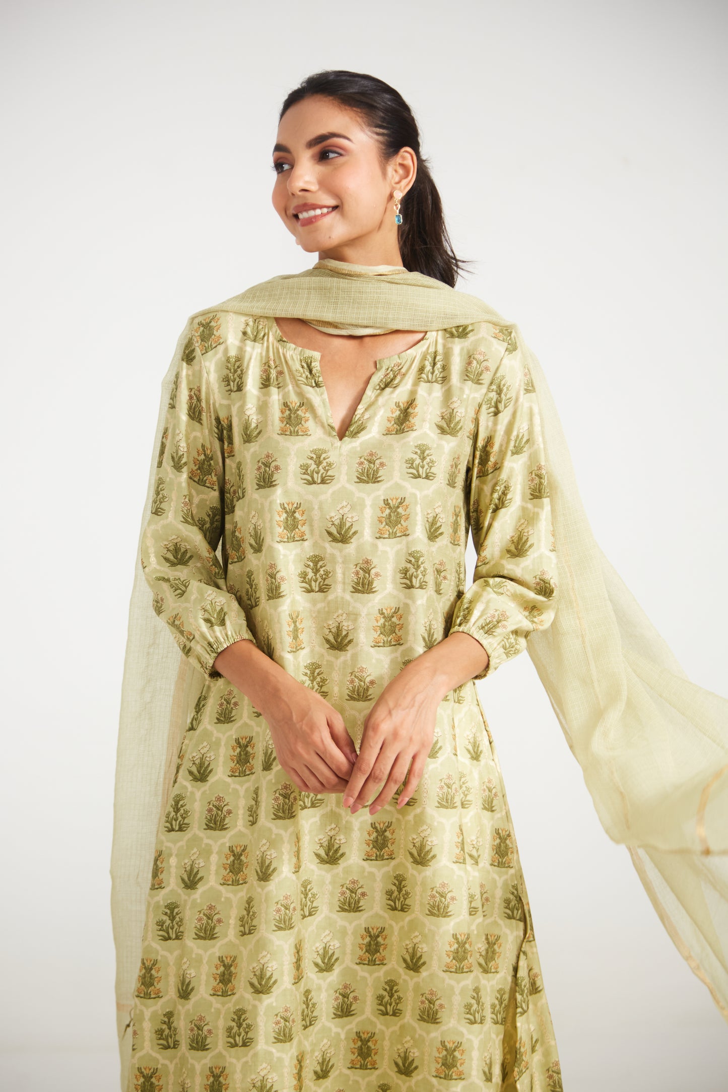Sage Printed Suit Set (Set Of Three)