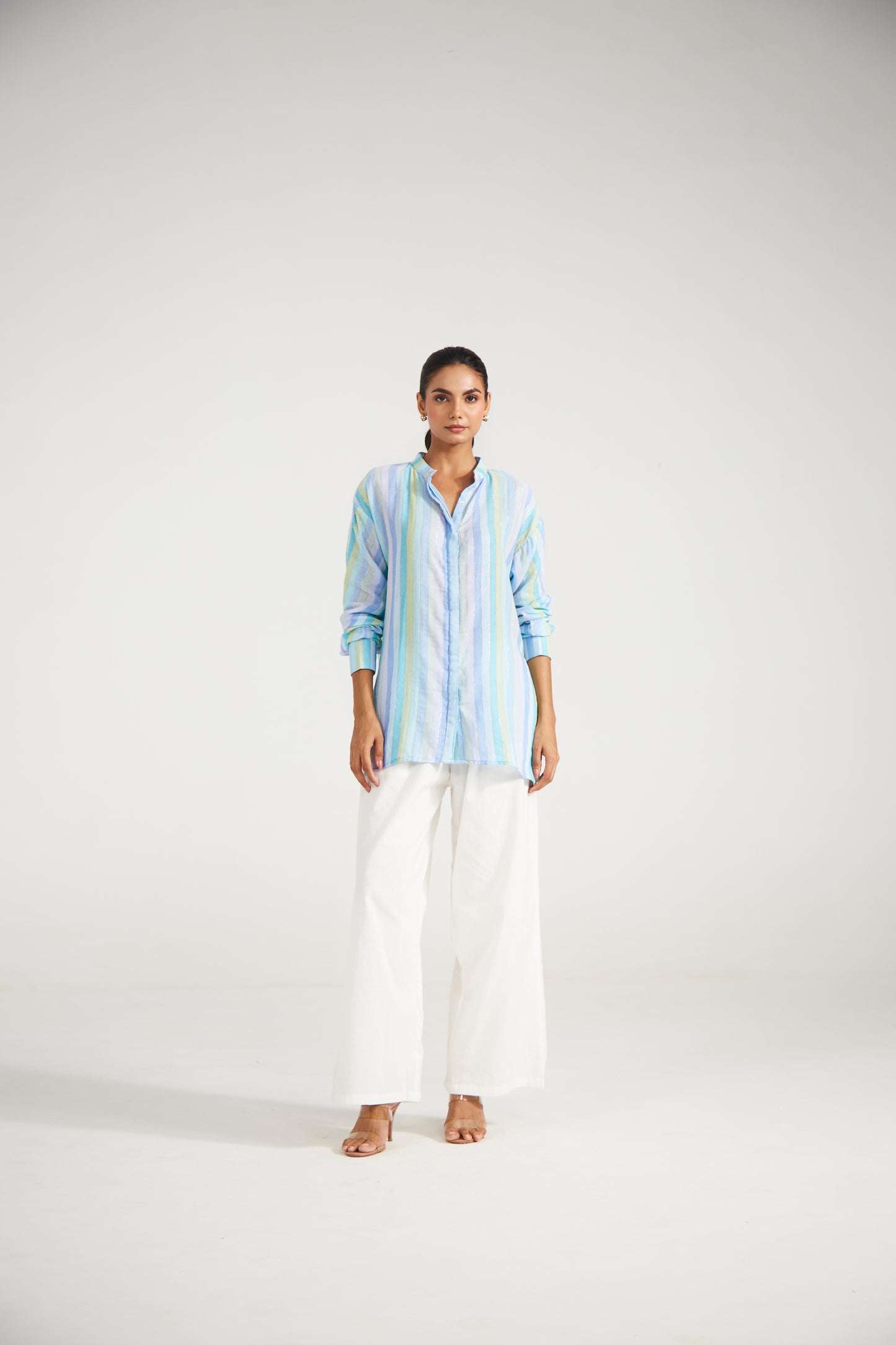 Blue Striped Relaxed Fit Shirt