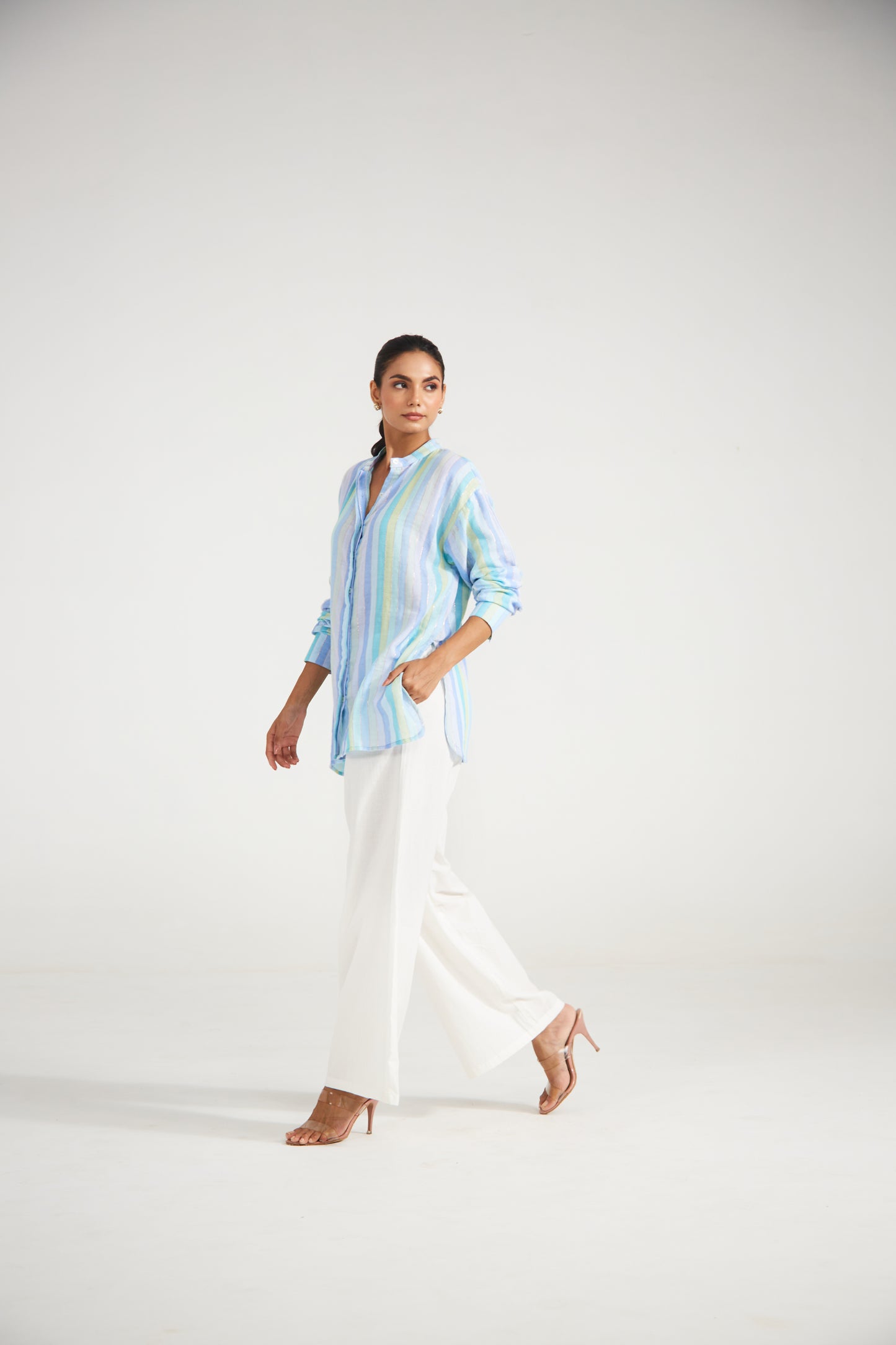 Blue Striped Relaxed Fit Shirt