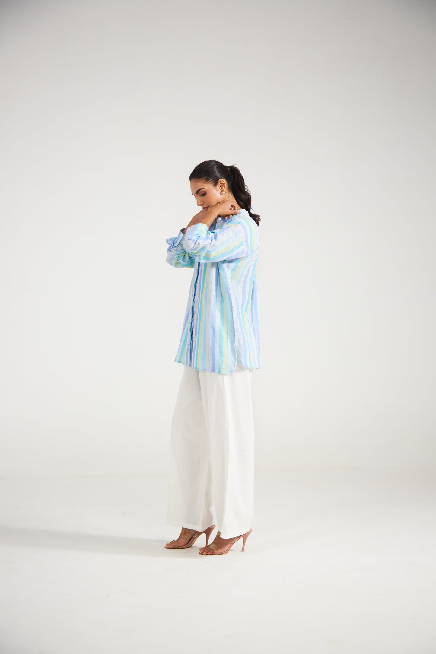 Blue Striped Relaxed Fit Shirt