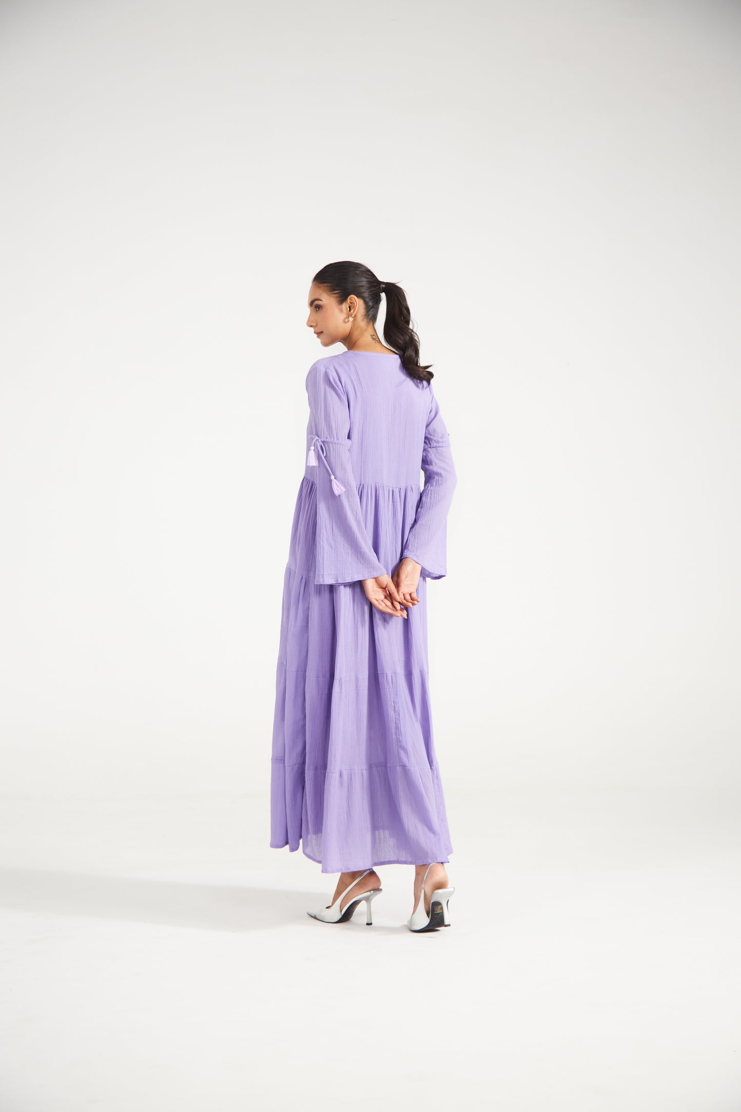 Lilac Tiered Midi Dress