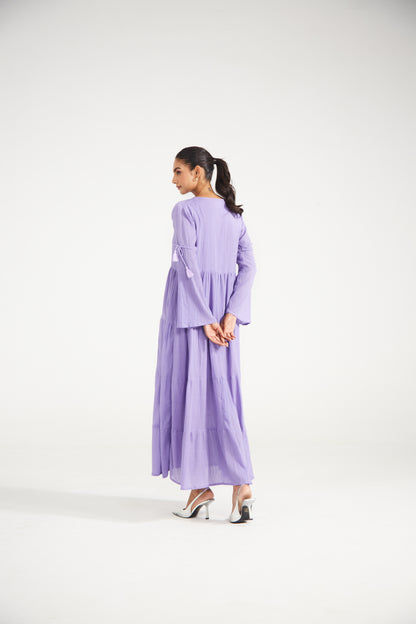 Lilac Tiered Midi Dress