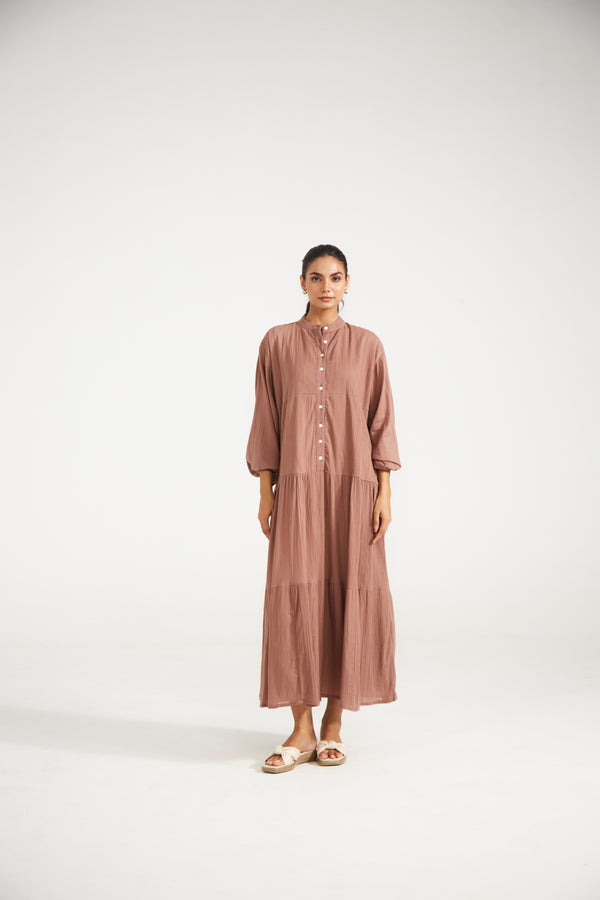 Brown Tiered Dress