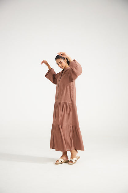 Brown Tiered Dress