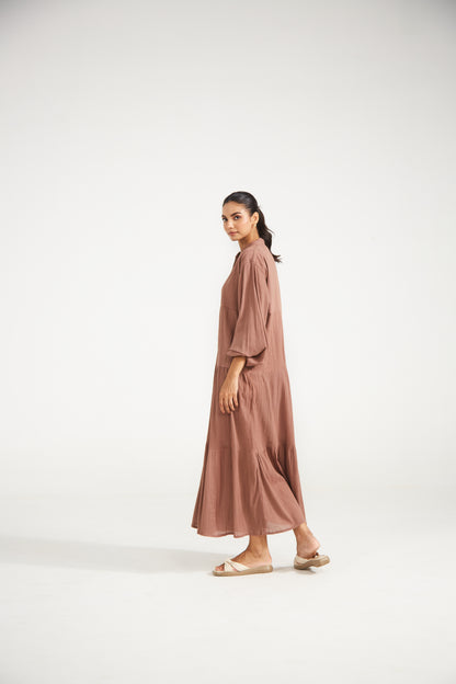 Brown Tiered Dress