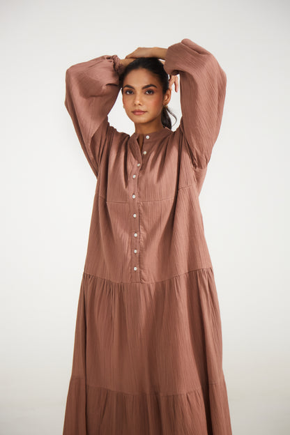 Brown Tiered Dress