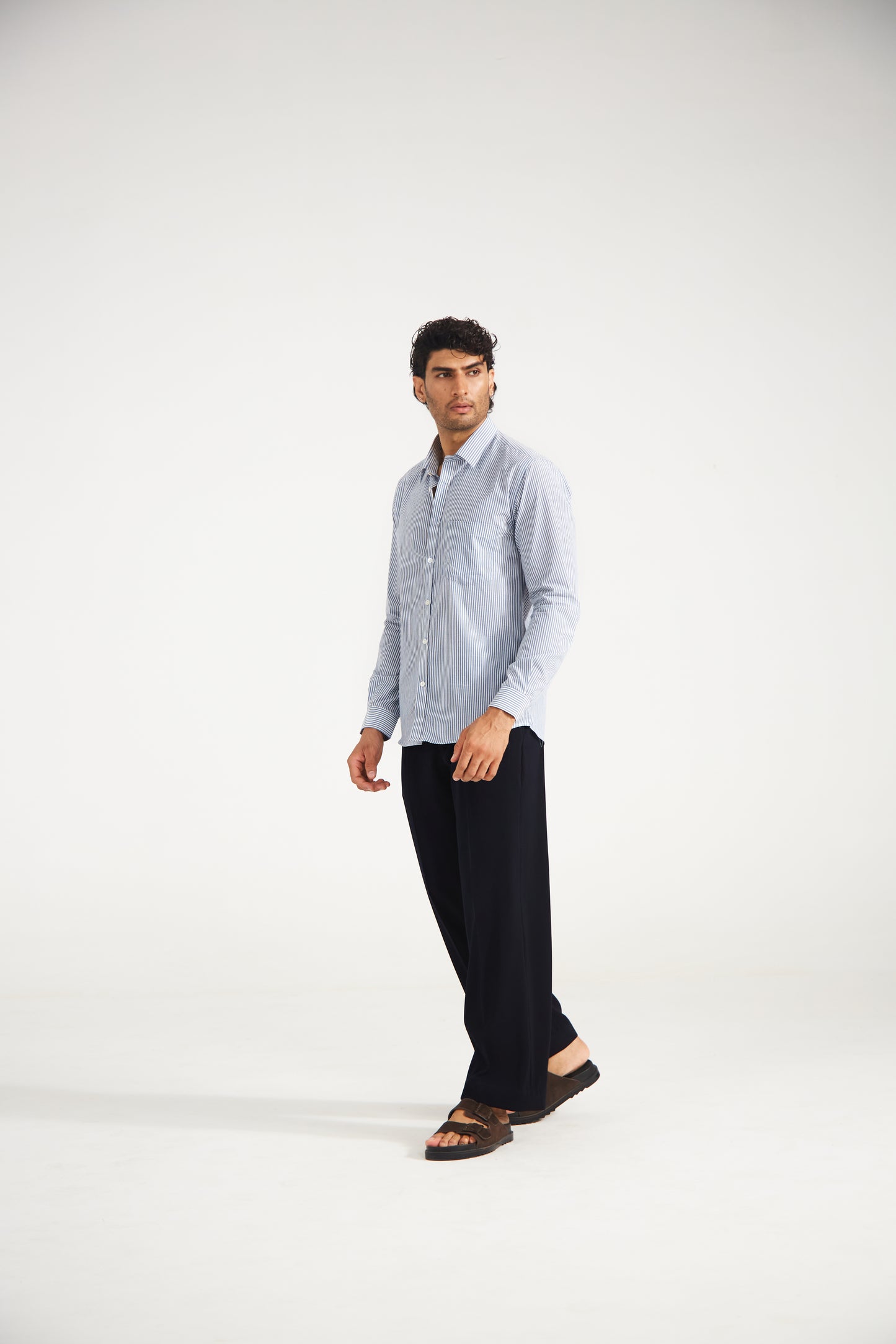 Blue Pinstripe Cotton Shirt