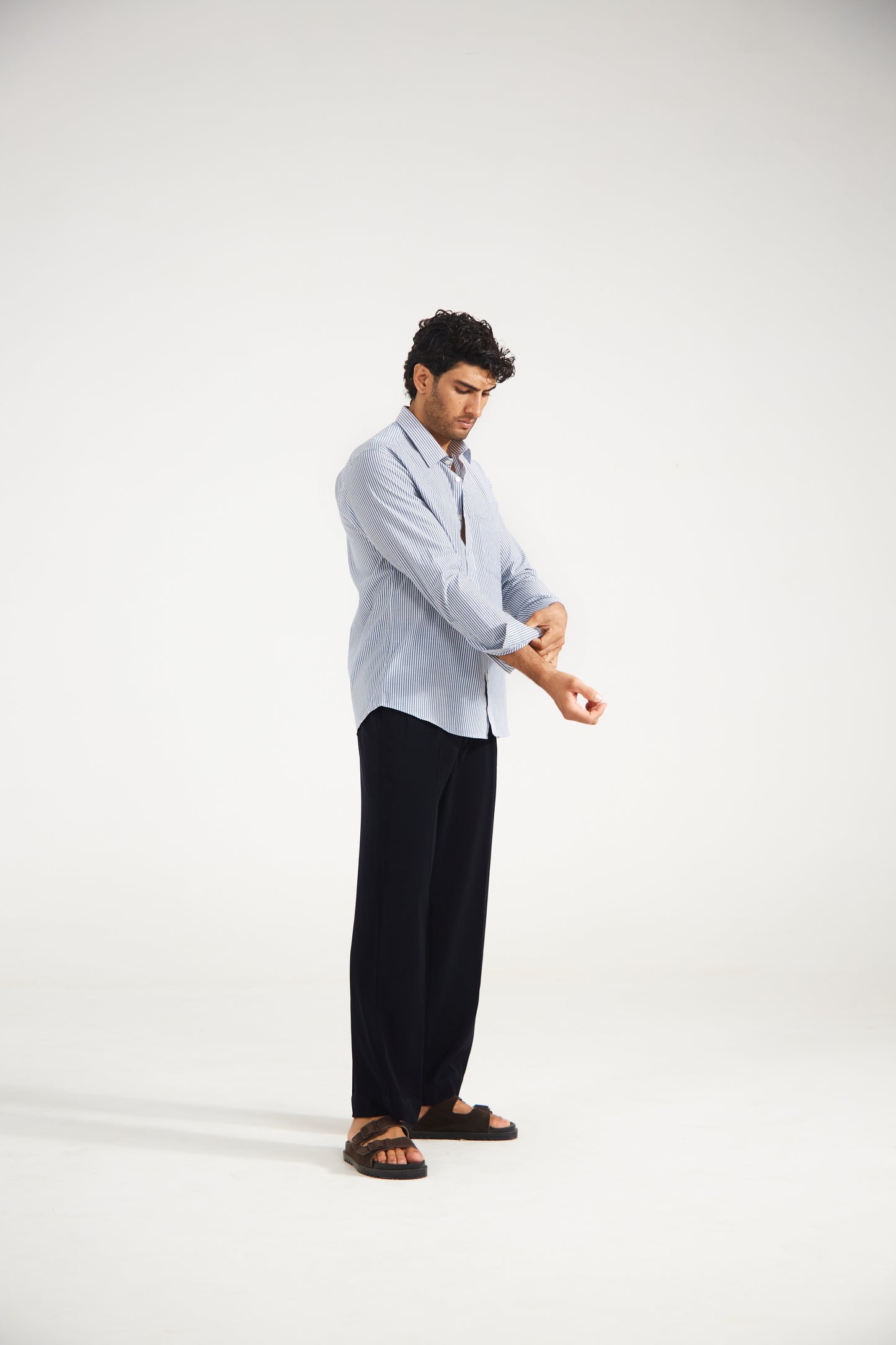 Blue Pinstripe Cotton Shirt
