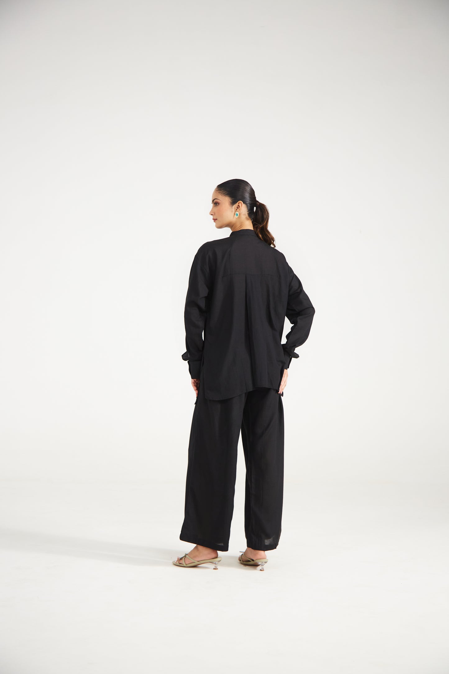 Black Cotton Co-ord Set (Set Of Two)