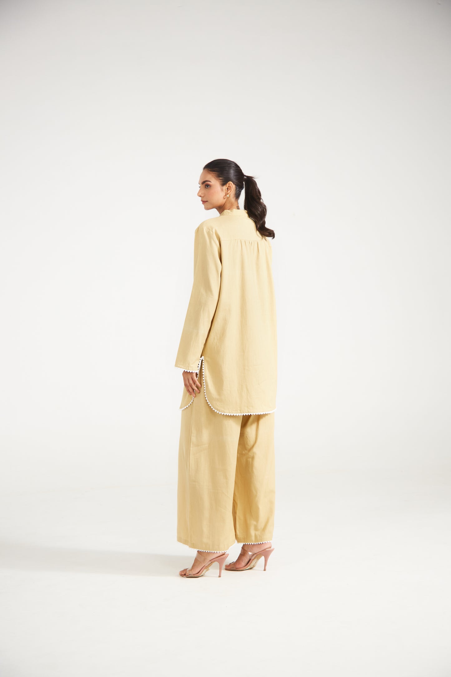 Soft Yellow Cotton Co-ord Set (Set Of Two)