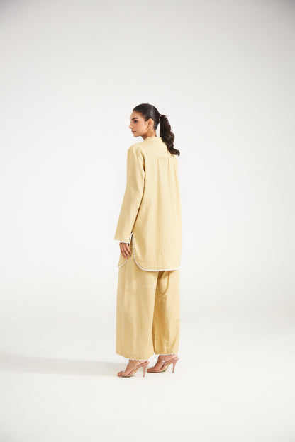 Soft Yellow Cotton Co-ord Set (Set Of Two)