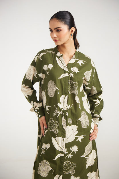 Olive Meadow Printed Tunic Set (Set of Two)