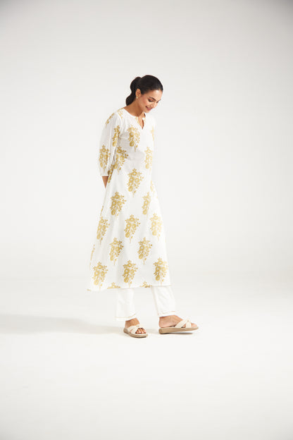 Ivory Floral Tunic Set (Set Of Two)