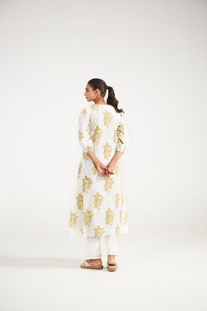 Ivory Floral Tunic Set (Set Of Two)