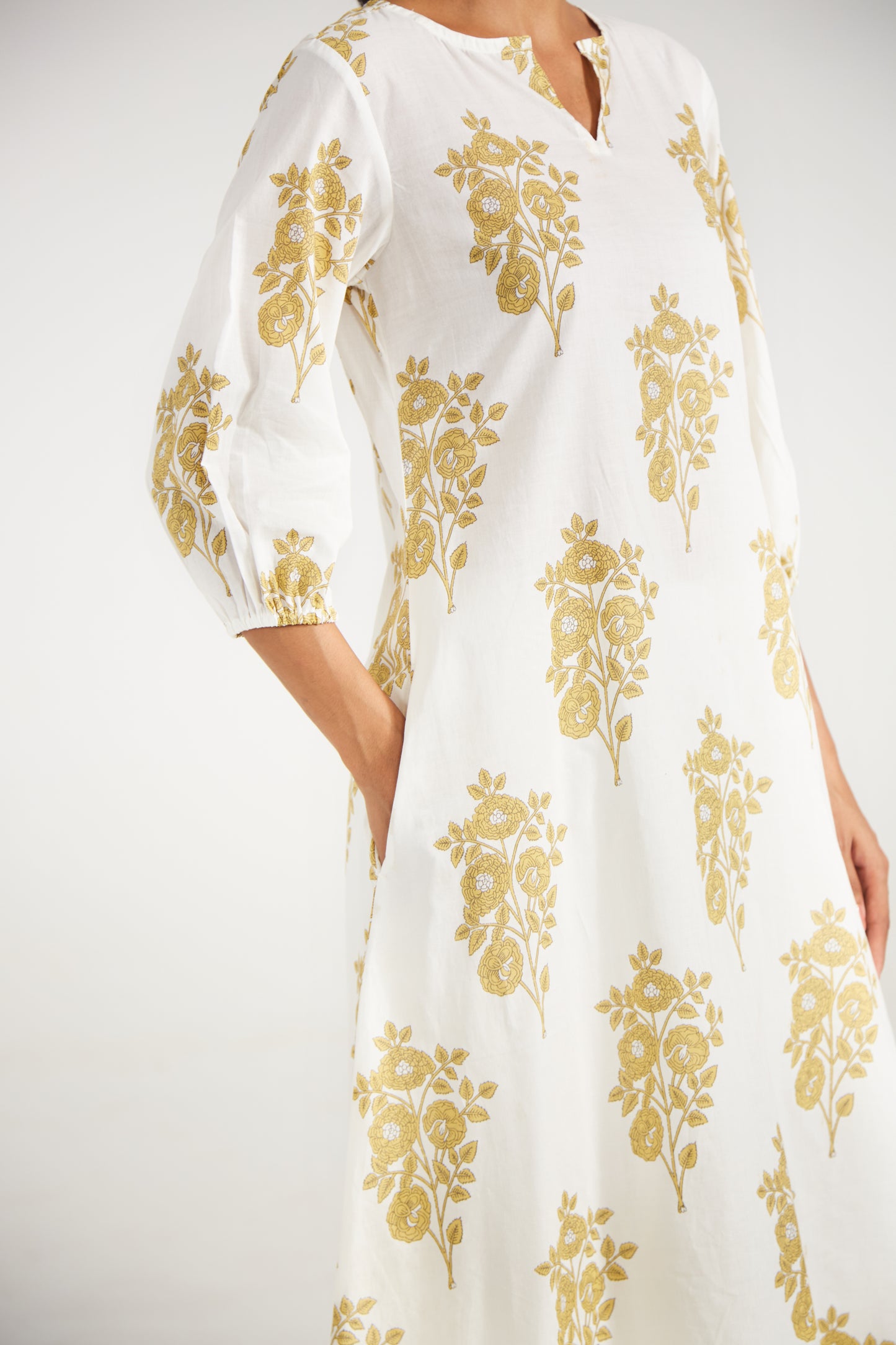 Ivory Floral Tunic Set (Set Of Two)