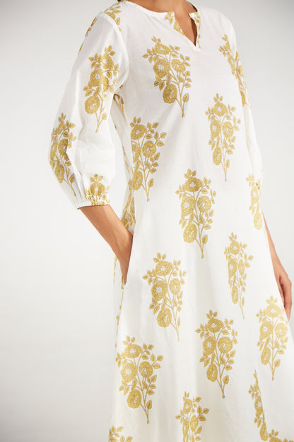 Ivory Floral Tunic Set (Set Of Two)