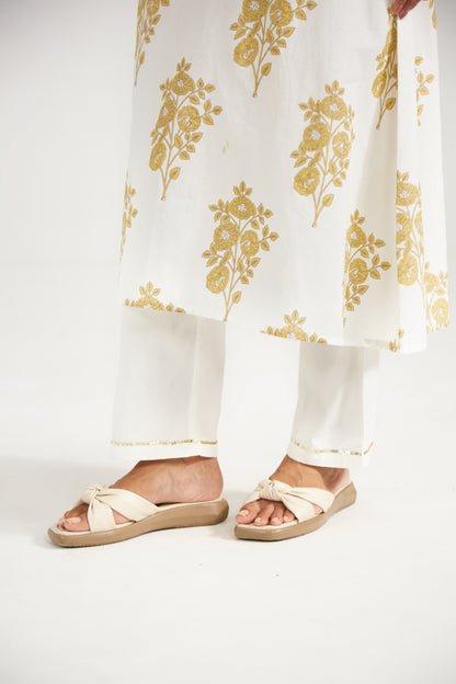 Ivory Floral Tunic Set (Set Of Two)