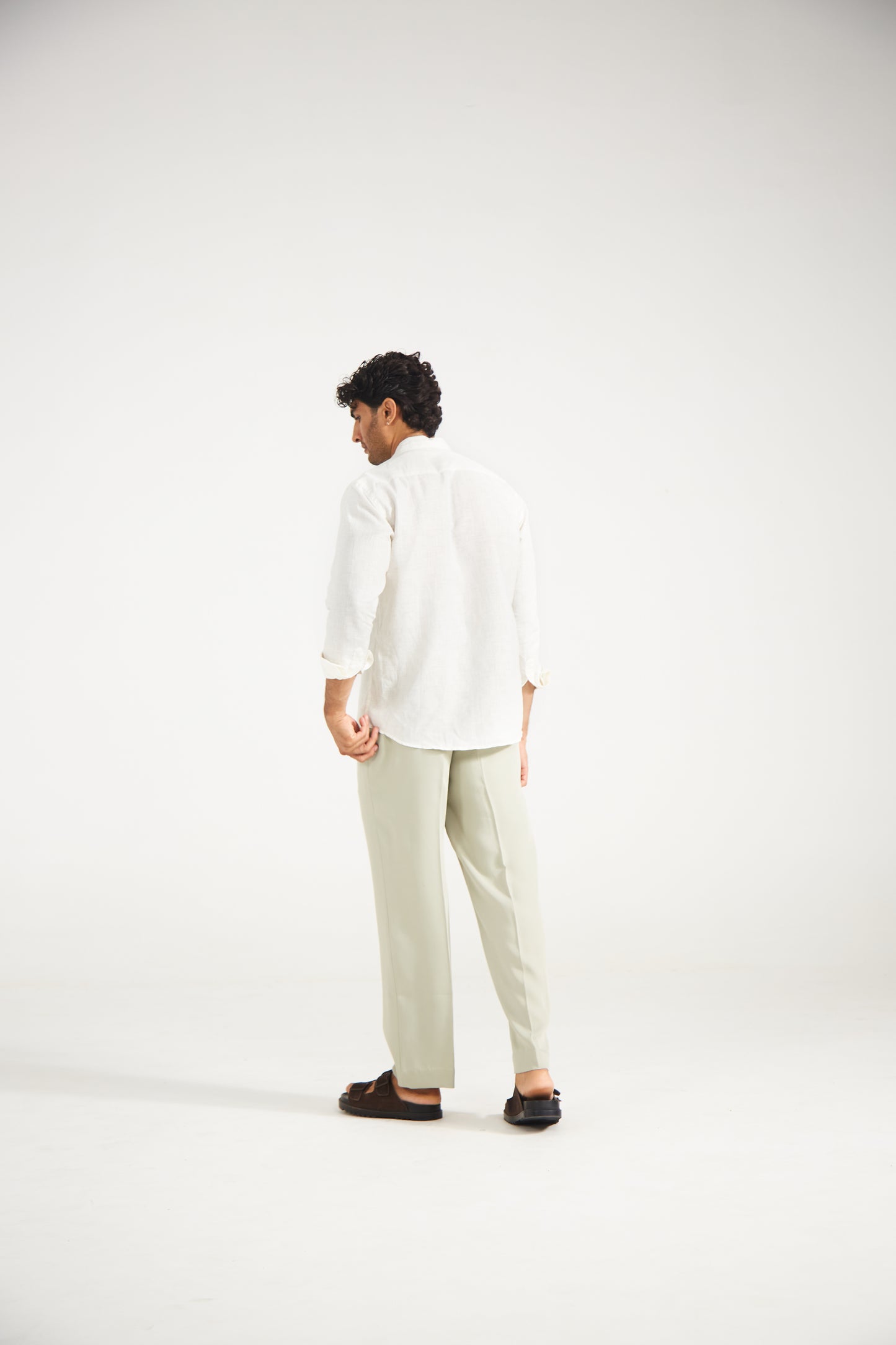 Muted pistachio Straight Fit Trousers