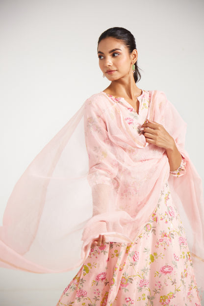 Blush Florsl Suit Set (Set Of Three)