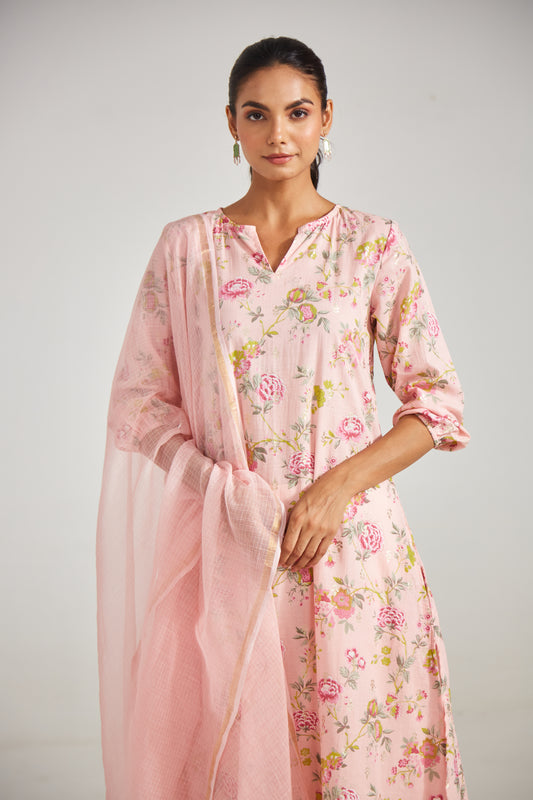 Blush Florsl Suit Set (Set Of Three)