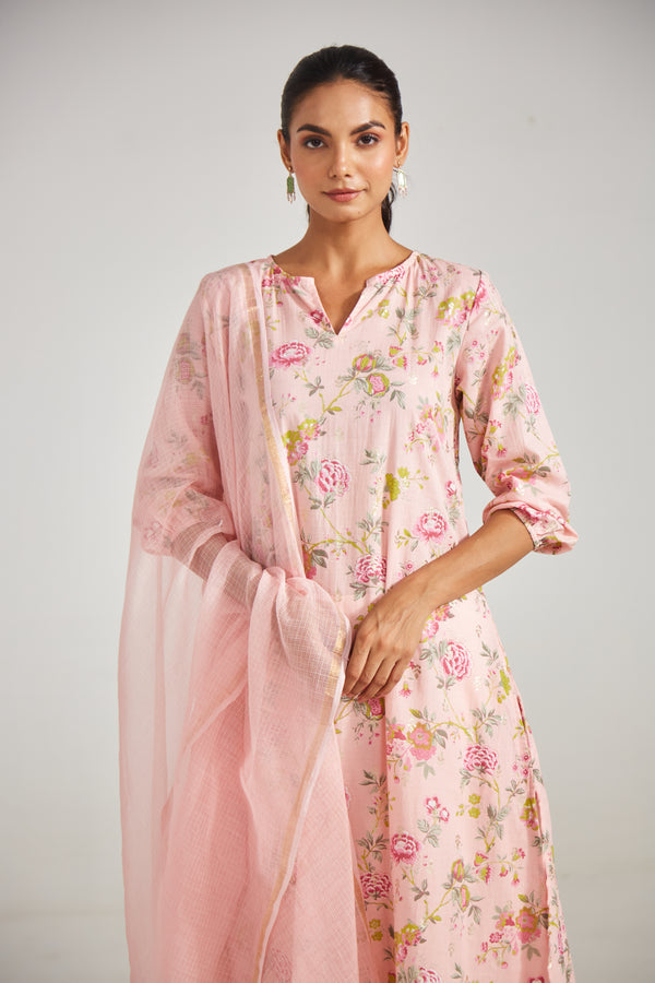 Blush Florsl Suit Set (Set Of Three)