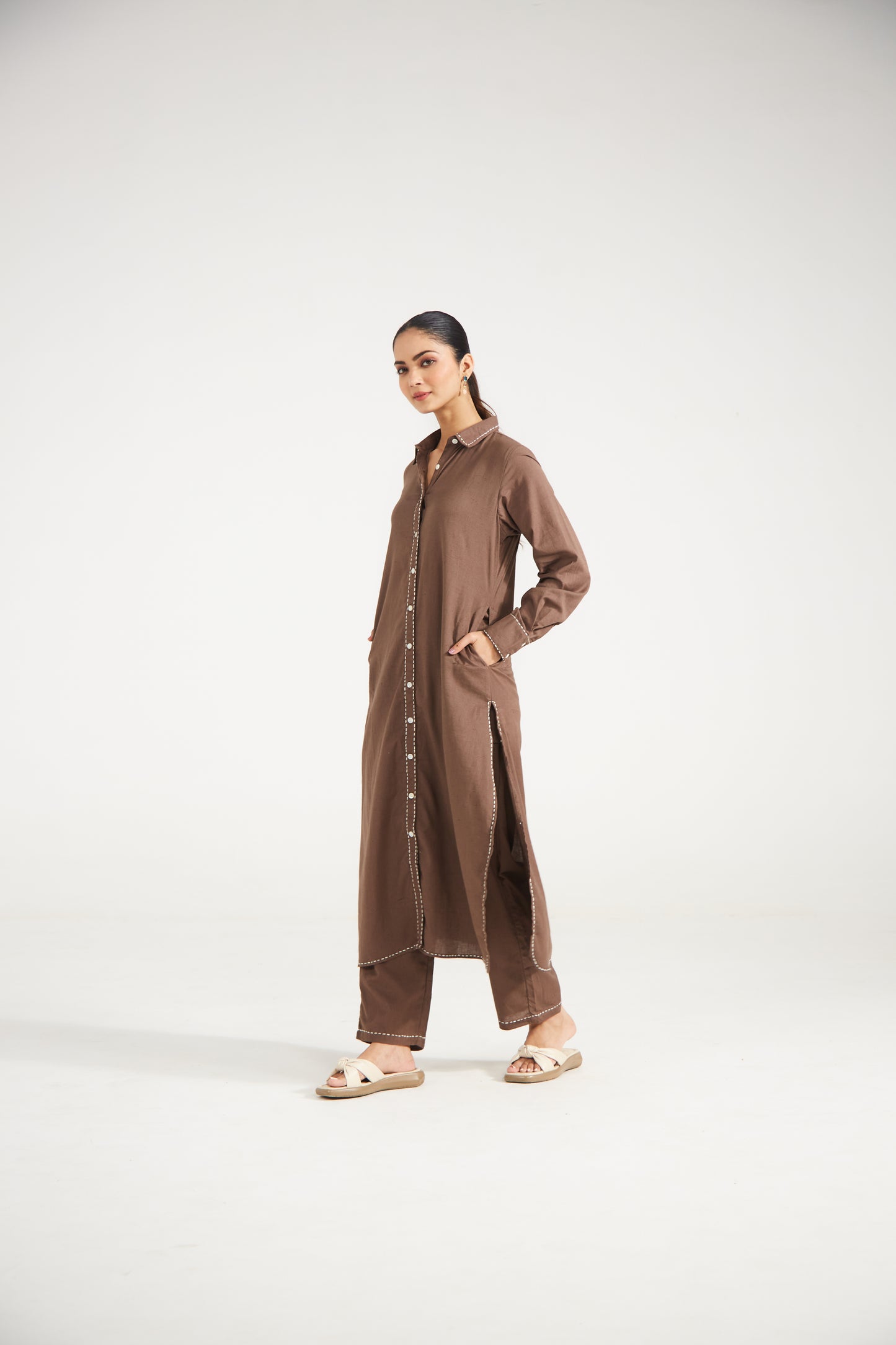 Cocoa Brown Co-ord Set (Set Of Two)