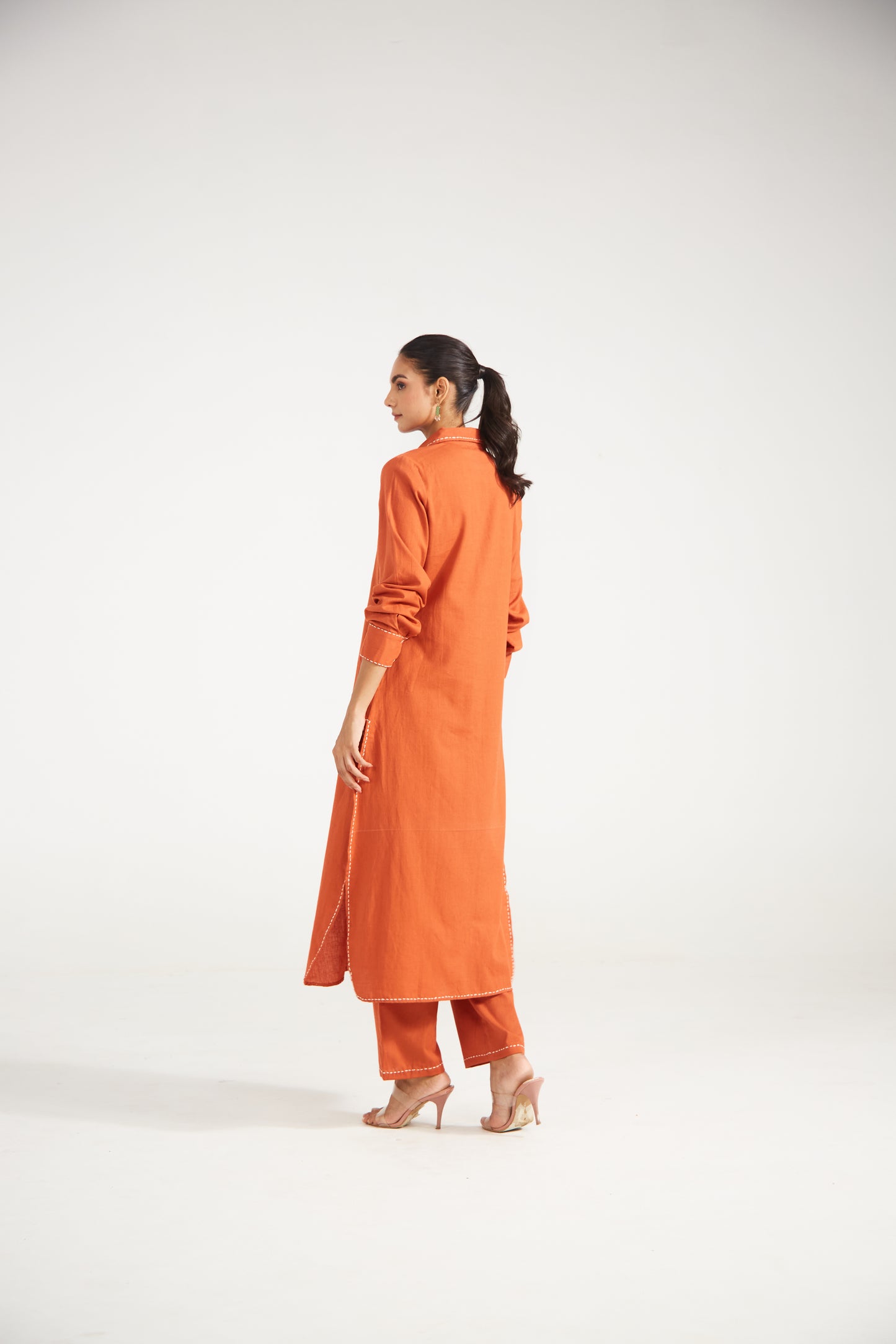 Rust Shirt Co-ord Set (Set Of Two)