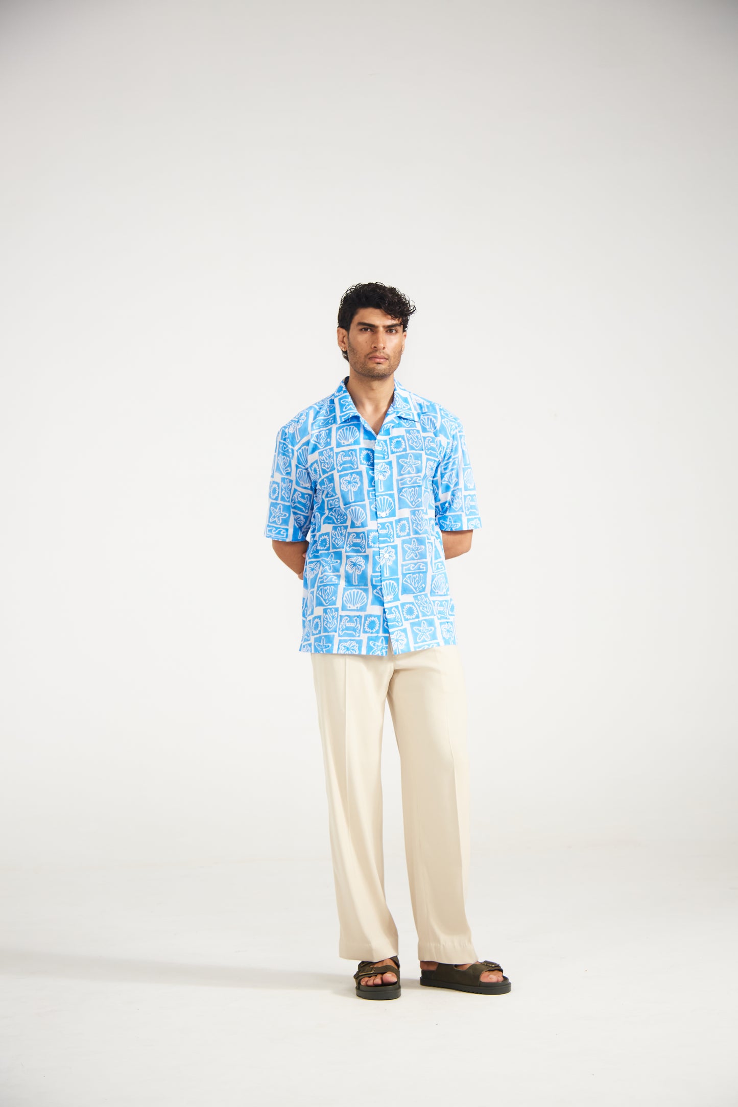 Azure Coast Printed Cotton Shirt