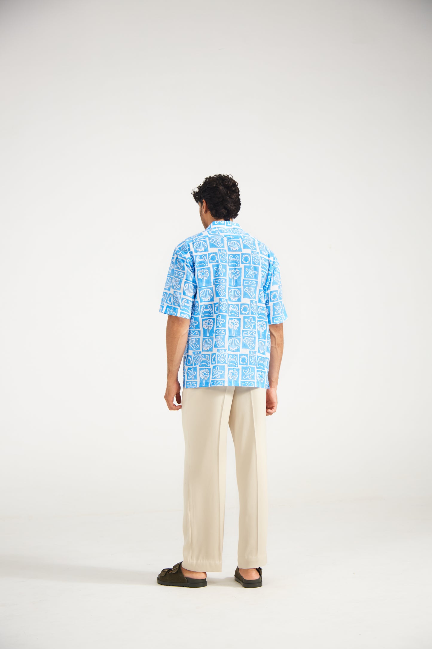 Azure Coast Printed Cotton Shirt