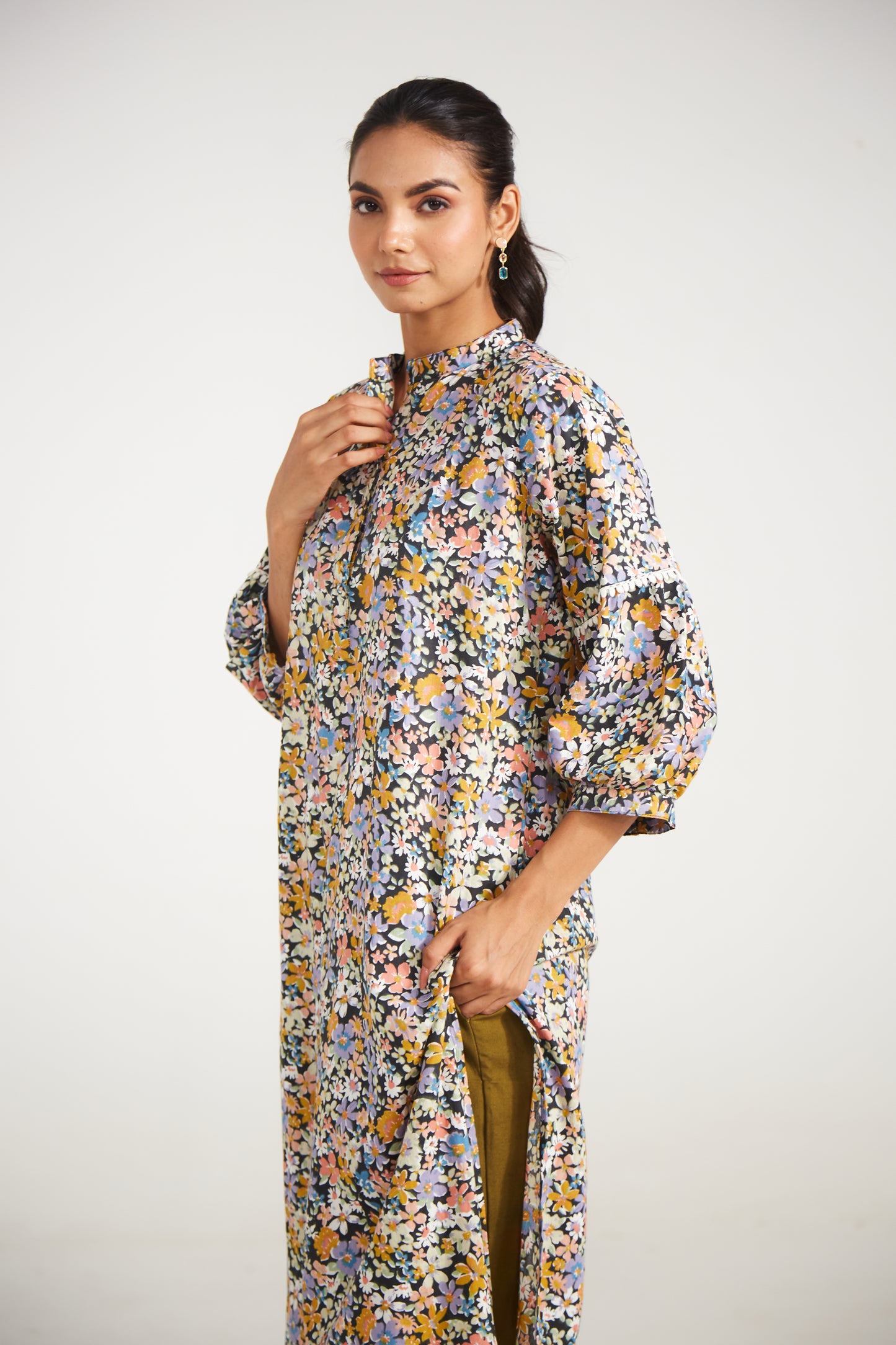 Autumn Bloom Floral Tunic Co-ord (Set Of Two)