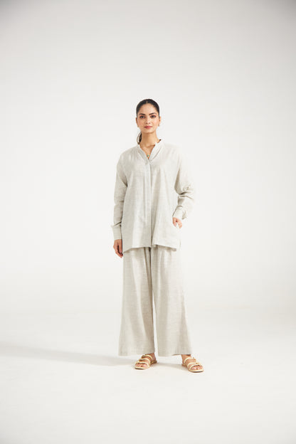 Grey Cotton Co-ord Set (Set Of Two)