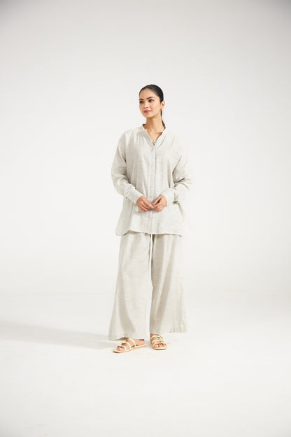 Grey Cotton Co-ord Set (Set Of Two)