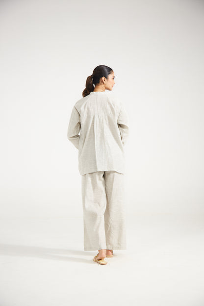 Grey Cotton Co-ord Set (Set Of Two)