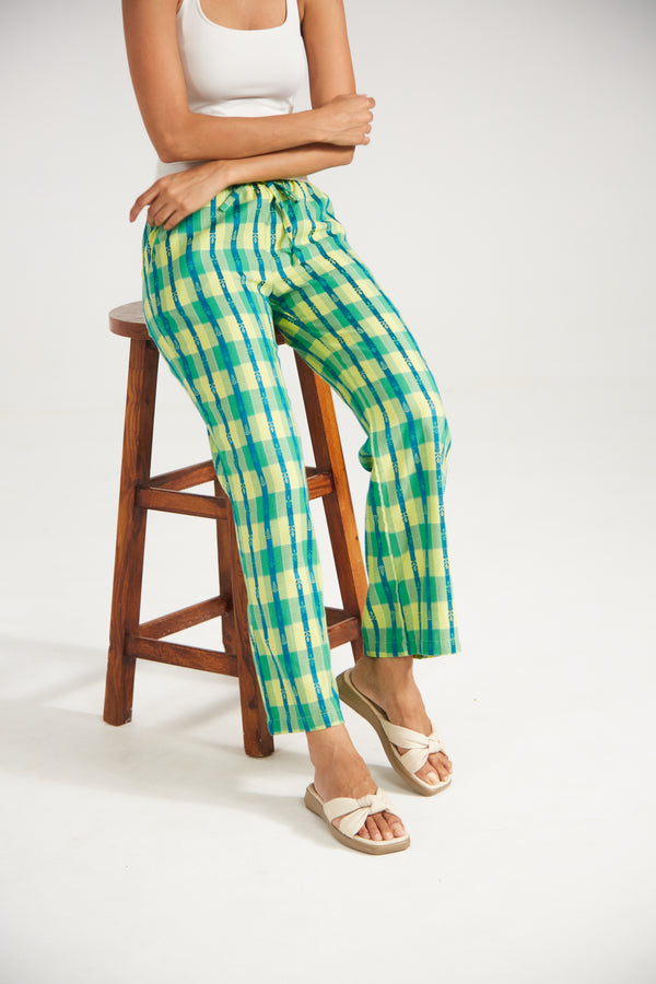 Lime & Teal Striped Pants