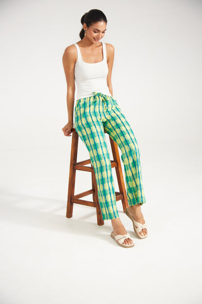 Lime & Teal Striped Pants