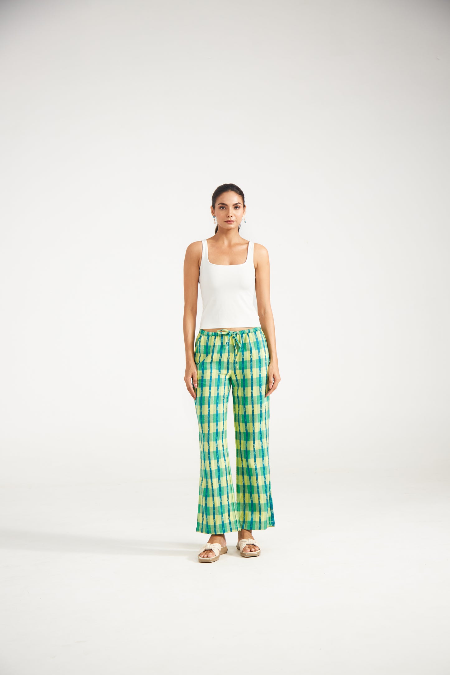 Lime & Teal Striped Pants