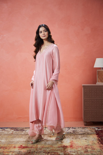Blush Noor Embroidered Suit Set (Set Of Three)