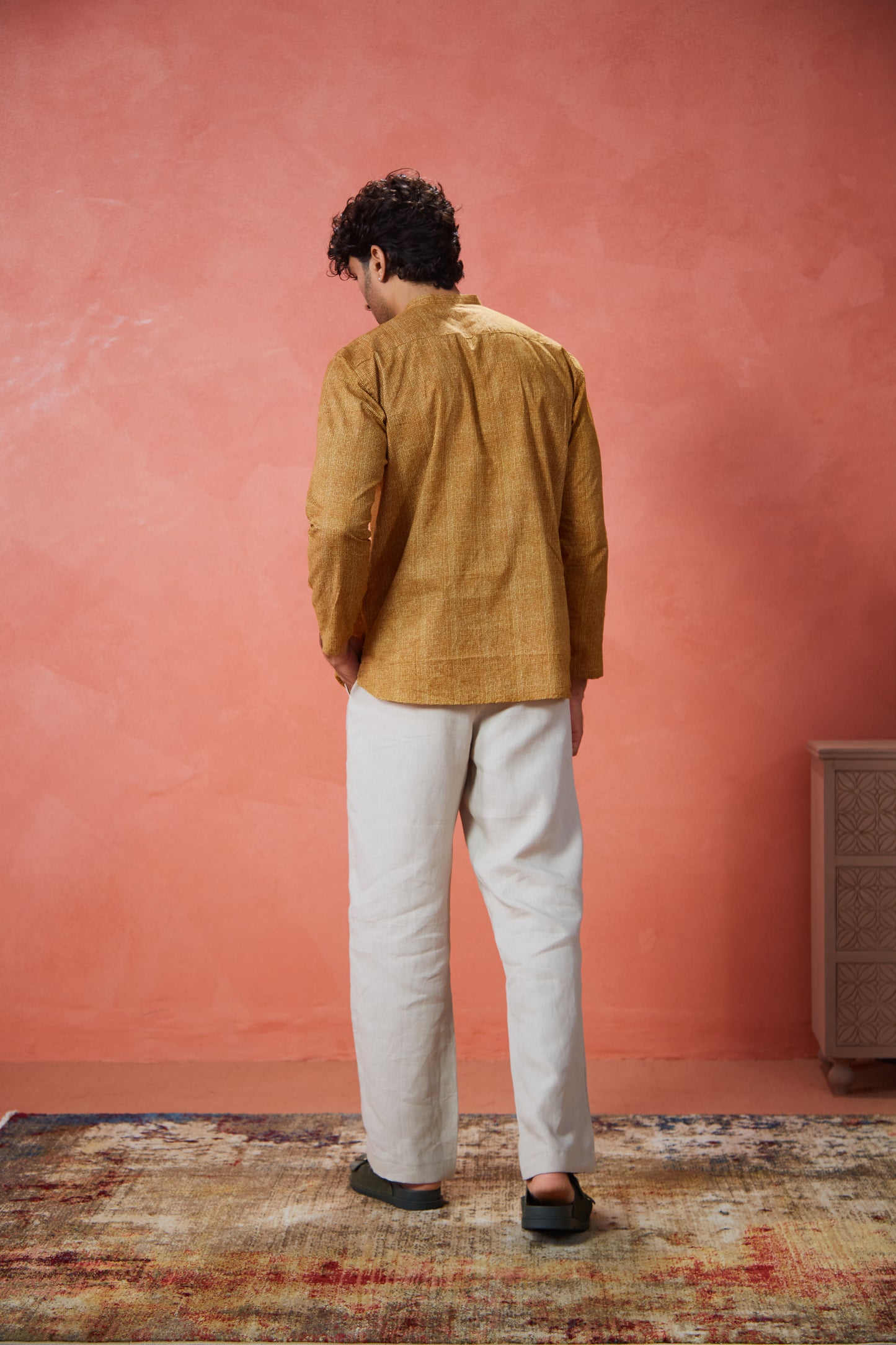 Mustard Cotton Kurta Shirt