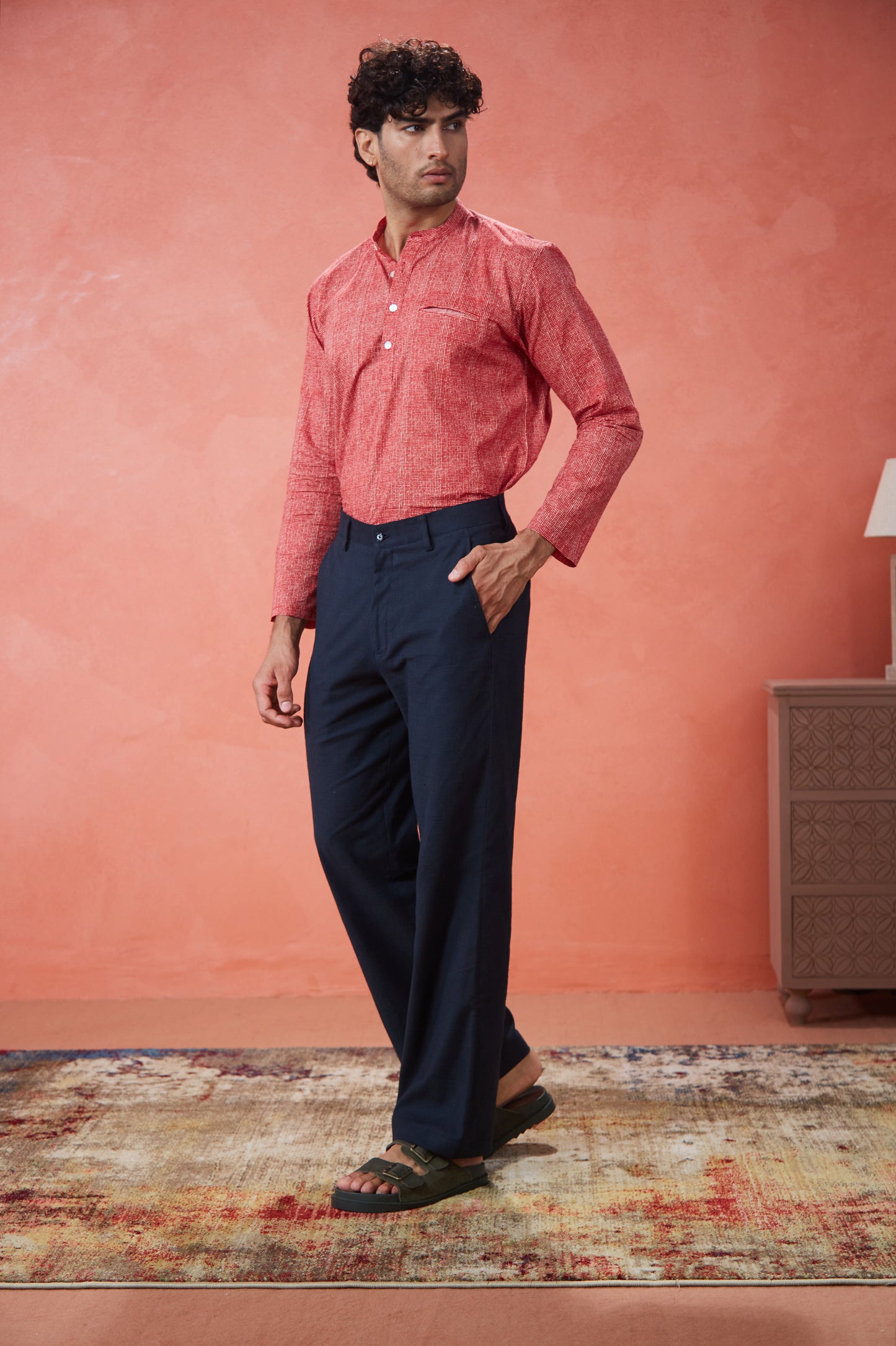 Black Linen Straight Fit Pants
