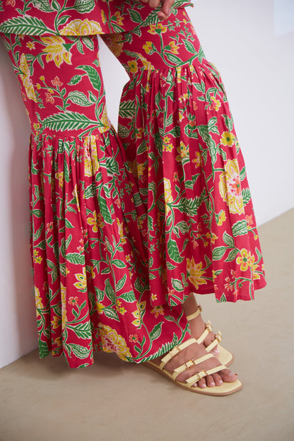 Gulbahaar Floral Sharara Set (Set Of Two)
